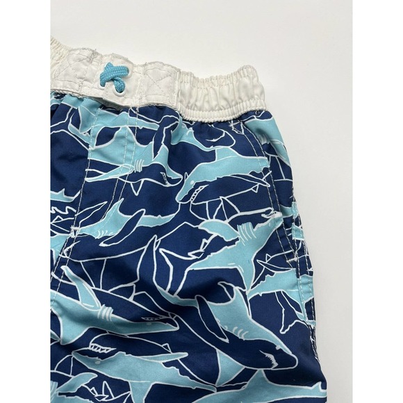 Wippette Blue Shark Print Mesh Lined Boys Swim Trunks Size 5 - Picture 3 of 5